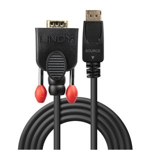 LINDY 41943 VGA-kabel Aansluitkabel VGA-stekker 9-polig, DisplayPort-stekker 3.00 m Zwart