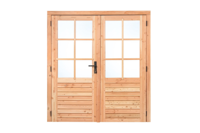 Douglas dubbele glas deur 6-ruits 185x205 cm buitenmaat, linksdraaiend- - - Tuindeco