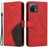 Bi-Color Series Xiaomi Mi 11 Lite 5G Wallet Case - Rood