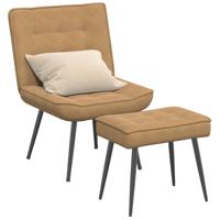 Relaxstoel met voetenbank fluweel bruin