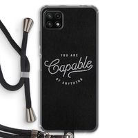 Capable: Samsung Galaxy A22 5G Transparant Hoesje met koord