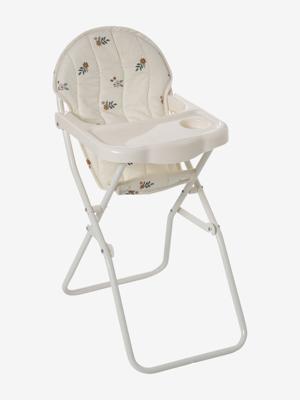 Hoge kinderstoel voor poppen ecru