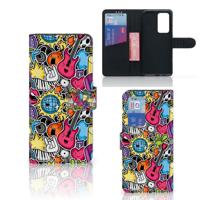 Huawei P40 Pro | Wallet Case | met Pasjes | Punk Rock