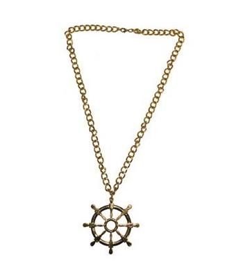 Carnaval verkleed ketting - Gouden stuurwiel - kapitein / matroos - sieraden - matrozen - zeeman