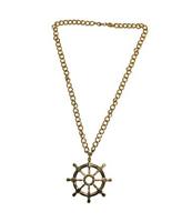 Carnaval verkleed ketting - Gouden stuurwiel - kapitein / matroos - sieraden - matrozen - zeeman Carnaval verkleed ketting - Gouden stuurwiel - kapitein / matroos - sieraden - matrozen - zeeman