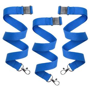 Keycord/lanyard koord - 50x - blauw - met sleutelhanger - 50 cm