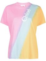 Chloé t-shirt en coton à logo imprimé - Rose