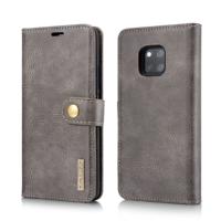 Dg. MING Crazy Horse textuur Flip afneembare magnetische lederen case voor Huawei mate 20 Pro met houder & kaartsleuven & portemonnee (grijs)