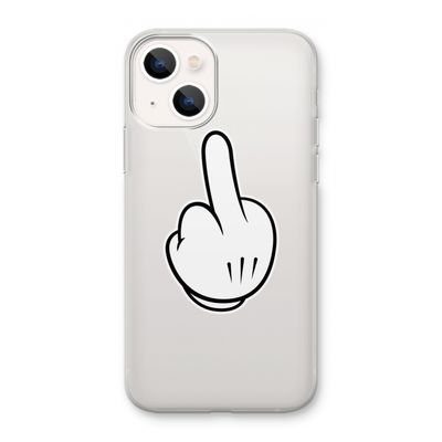 Middle finger white: iPhone 13 mini Transparant Hoesje