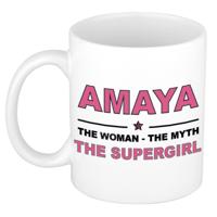 Amaya cadeau mok - Woman Myth Supergirl - naam koffiemok - 300 ml - collega - moederdag
