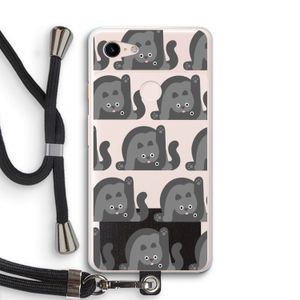 Cats: Pixel 3 XL Transparant Hoesje met koord