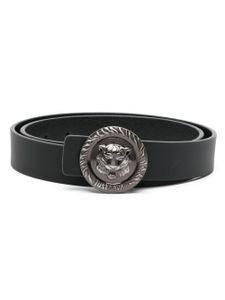 Just Cavalli ceinture en cuir à boucle Tiger Head - Noir