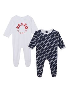 Kenzo Kids pyjama en coton à logo imprimé - Tons neutres