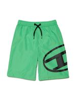 Diesel Kids short de bain à logo Oval-D imprimé - Vert