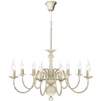 VidaXL Kroonluchter wit metaal 8 x e14 lampen