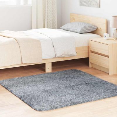 Hoogpolig vloerkleed NAVARRA 120x120 cm polyester zilvergrijs