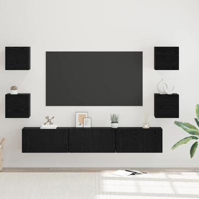 Tv-meubelset Anders 7 pcs Zwart eiken Medium 180 x 30 x 30 cm