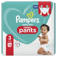 Pampers Baby-Dry Pants - Maat 3 (6 tot 11 kg) - Pak met 27 Luierbroekjes - thumbnail