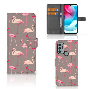 Motorola Moto G60s Telefoonhoesje met Pasjes Flamingo