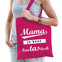 Katoenen moeder cadeau tasje mama je bent fantastisch roze    - - thumbnail