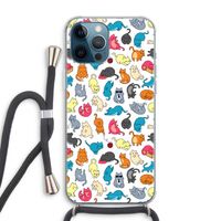 Kleurrijke katten: iPhone 12 Pro Max Transparant Hoesje met koord