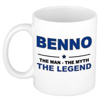 Naam cadeau mok/ beker Benno The man, The myth the legend 300 ml - Naam mokken