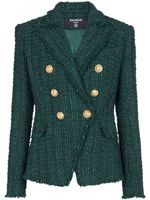 Balmain veste en tweed à boutonnière croisée - Vert