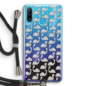 Zwanen: Huawei P30 Lite Transparant Hoesje met koord