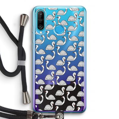 Zwanen: Huawei P30 Lite Transparant Hoesje met koord
