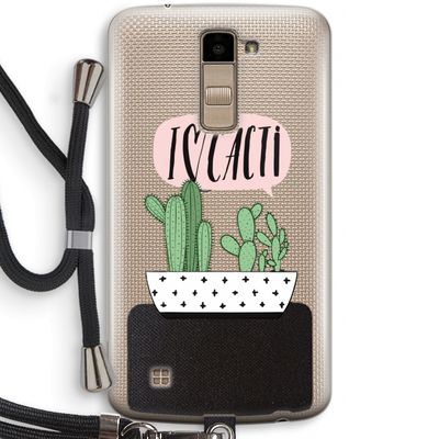 I love cacti: LG K10 (2016) Transparant Hoesje met koord