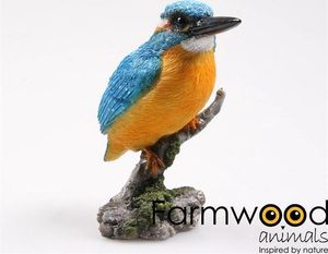 Vogel ijsvogel op stam l9b9h15cm - SID