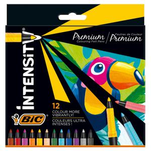 BIC Intensity Premium viltstift Fijn Zwart, Blauw, Groen, Lichtblauw, Oranje, Paars, Rood, Vanillekleur, Violet, Wit, Geel