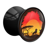 Double Flared Plug met Afrikaans design Acryl Tunnels & Plugs - thumbnail