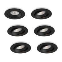 LED-inbouwspot Ozera zwart 10W dimbaar IP54 2700K