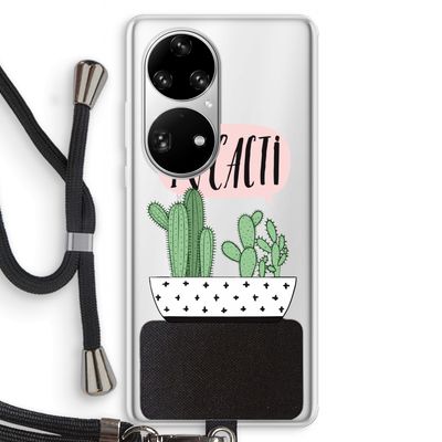 I love cacti: Huawei P50 Pro Transparant Hoesje met koord