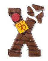051 Handgedecoreerde Chocoladeletter Melk X 180g
