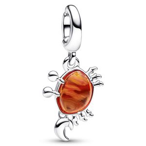 Pandora Disney 792694C01 Hangbedel The Little Mermaid Sebastian Crab zilver-glas oranje