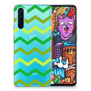 OnePlus Nord TPU bumper Zigzag Groen