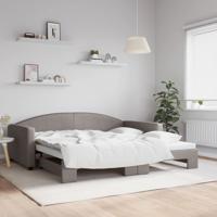 Slaapbank met onderschuifbed 100x200 cm stof taupe