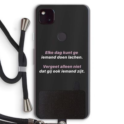 gij zijt ook iemand: Pixel 4a 5G Transparant Hoesje met koord