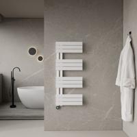 Elektrische Handdoekradiator BWS Russ Links aansluiting 593W 120x50 cm Wit Boss & Wessing