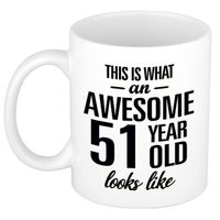 Awesome 51 year cadeau mok / beker 300 ml - thumbnail