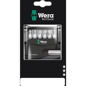 Wera Bit-Check 12 Wood 2 SB 05136391001 Bitset 12-delig 1/4 (6.3 mm) Incl. bithouder