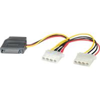 ROLINE Y-adapterkabel SATA / 3x 4 pol. HDD, 0,2 m - thumbnail