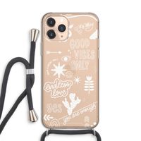 Good vibes: iPhone 11 Pro Transparant Hoesje met koord