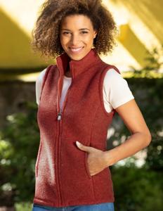 Dames Vest Merino Wol Fleece Engel Natur Kleur Terracotta Maat 46/48 - Extra Large