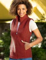 Dames Vest Merino Wol Fleece Engel Natur Kleur Terracotta Maat 46/48 - Extra Large