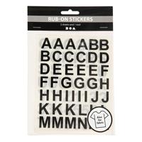 Creativ Company Rub-on stickers letters en cijfers zwart, 2 vellen