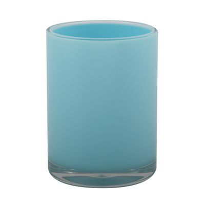 Badkamer drinkbeker/tandenborstelhouder Aveiro - PS kunststof - lichtblauw - 7 x 9 cm