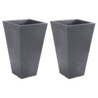 Pro Garden bloempot - antraciet grijs - 2x 35 x 55 cm - Buiten plantenpotten/plantenbakken